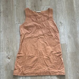 Abercrombie & Fitch Square Neck Linen Blend Mini Dress